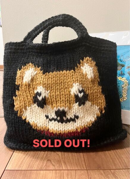 柴犬 トートバッグ ハンドメイド ブラック