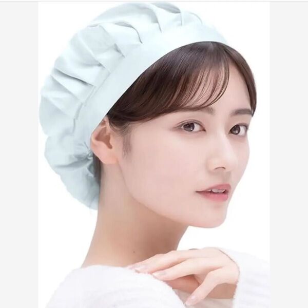 ナイトキャップ シルク 就寝用 シルクキャップ シルク100% ヘアキャップ ブルー