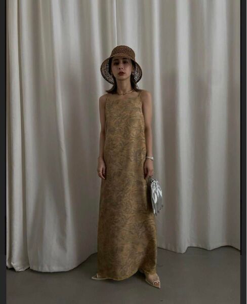 MILA LINEN LIKE CAMISOLE DRESS ベージュ Mサイズ