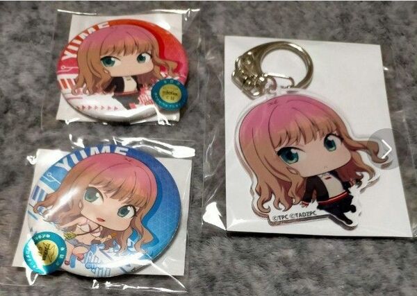 夢芽 水着 SSSS.DYNAZENON グリッドマン くじ アクリルキーホルダー 缶バッジ 3個セット