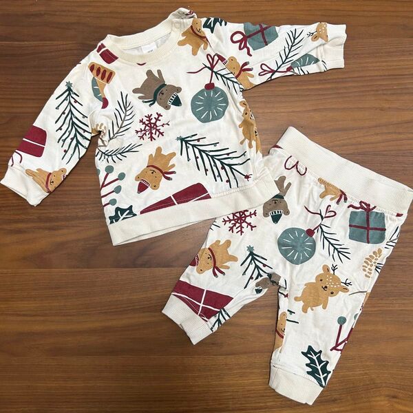 H&M ☆ベビー服 クリスマス 生後4ヶ月〜6ヶ月 66センチ 上下セット