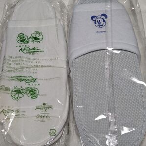 大人用: 使い捨てスリッパ 2点 USJユニバーサル&TDRディズニーホテル 未使用美品 セサミストリート・ミッキーミニー