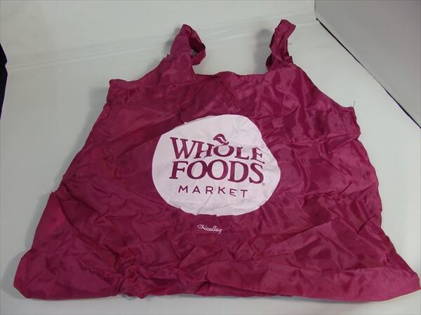 新品未使用★ホールフーズ エコバッグ (ワイン色))Whole Foods Market (カンボジア製)シリコンバレー (カリフォルニア州)購入S8