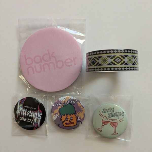 back number anti sleeps tour 2024 付箋 マスキングテープ 缶バッジ3個