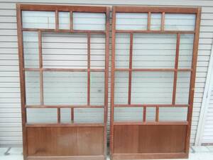  receipt limitation (pick up)! Showa Retro old fittings reform old Japanese-style house reproduction leaf glass door door door old tool 95.5×173.5