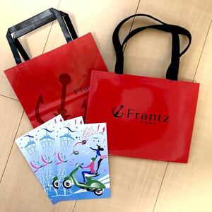 【新品】未使用 神戸フランツ 紙袋 ショップ袋 ポストカード 3枚 美品 ホワイトデー お菓子袋 KOBE frantz