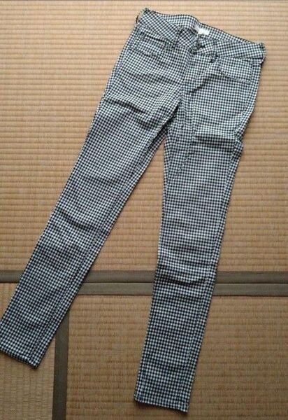 美品 earth チェックパンツ Sサイズ