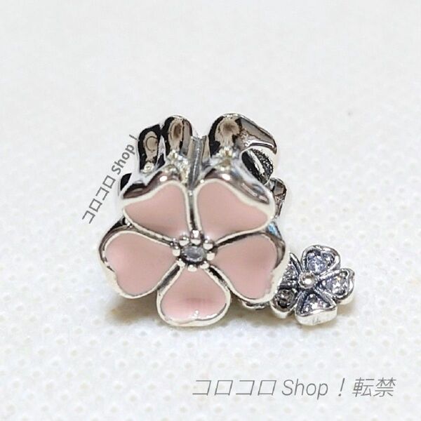 Pandora ピンクの花 ダングルチャーム