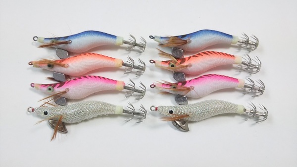 エギ 2.0号 2号 8個 セット 約8.5cm 約7g 小さいイカに! アオリイカ ヤリイカ スルメイカ マイカ コウイカ ケンサキイカ ヒイカ