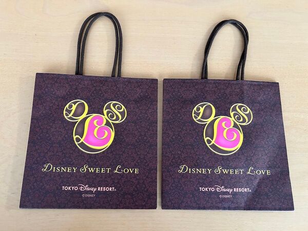 Disney Sweet Love 紙袋 ショッパー Sサイズ2枚 TDR 東京ディズニーリゾート バレンタイン