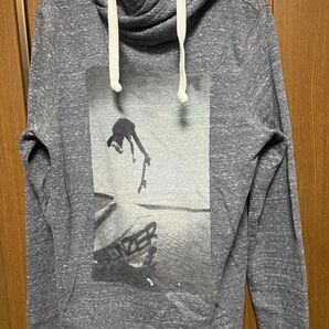 H&M フーディー プルオーバー パーカー グレー 長袖 サイズM 古着