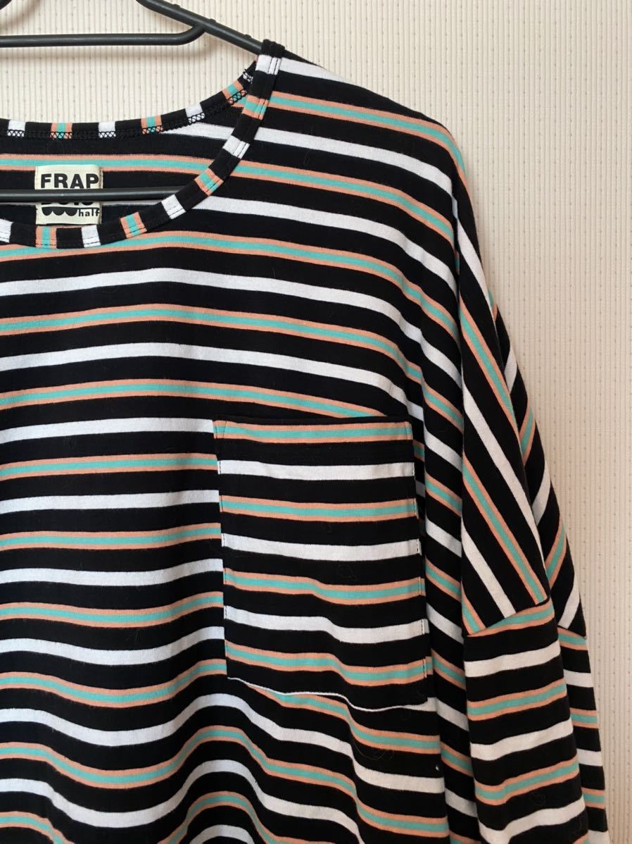 1回着美品◆フラボア FRAPBOIS パーラーボーダーカットソー◆フリンジ◆Tシャツ 1回着美品◆フラボア FRAPBOIS パーラーボーダーカットソー◆フリンジ◆Tシャツ