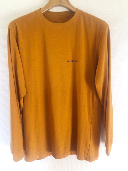 montbell モンベル 長袖Tシャツ Sサイズ カラシ色 アースカラー ロンT