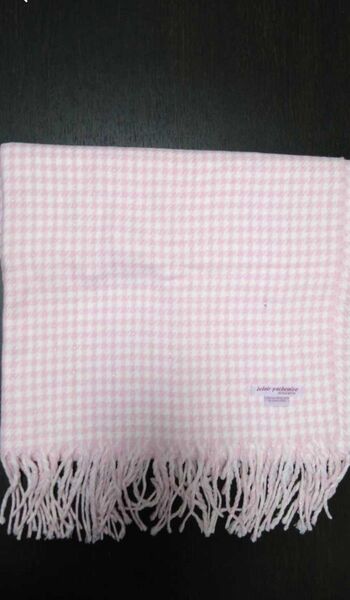 未使用 ストール 千鳥格子 ピンク系 マフラー チェック