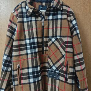 WE11DONE チェックハーフジッププルオーバージャケット ウール アノラック