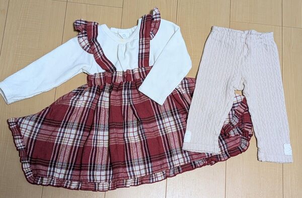 【お値下げしました】シ・シュ・ノン ワンピース レギンス セット売り サイズ90 女の子