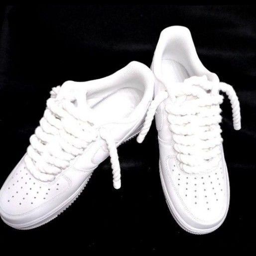 28cm ナイキ エアフォースワン ロープカスタム ALL WHITE ROPE AF1