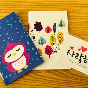 メモ帳 ポストカードセット 韓国語サランへ