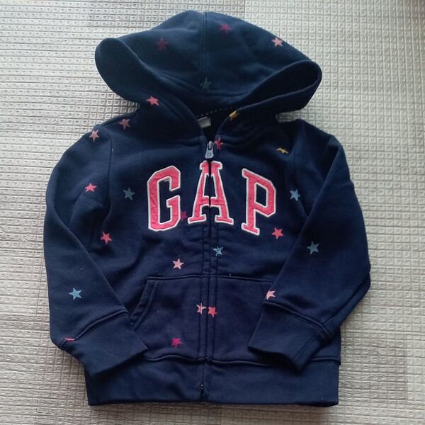 裏起毛 パーカー GAP ジップアップ キッズ 100