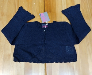 ①[ tag equipped ]Little XOXO* size 120* knitted wool . bolero *Col: black 