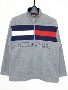 90's TOMMY HILFIGER ビッグフラッグ フリース ジャケット S 90年代 トミーヒルフィガー フラッグ ビッグロゴ ロゴ ジャケット ブルゾン　.