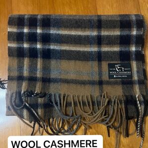WOOL CASHMERE GLOBAL WORK カシミヤ マフラー タータンチェック