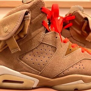 ★良品★トラヴィススコット× ナイキ エアジョーダン6 "ブリティッシュカーキ"