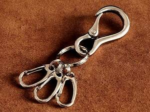  Minica labina attaching silver kalabina key holder (XS) silver double ring key ring belt loop key hook key chain 