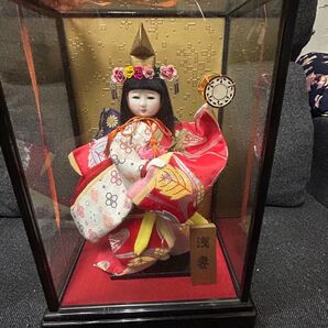日本人形 着物 ガラスケース付 置物