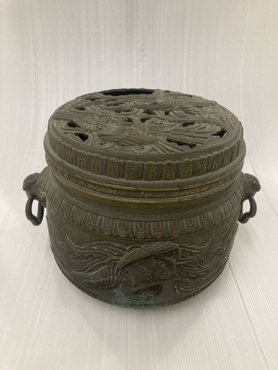 大明宣徳年製 中国美術 煎茶道具 唐銅 火鉢 瓶掛け 麒麟 亀 古 大明宣徳年製 中国美術 煎茶道具 唐銅 火鉢 瓶掛け 麒麟 亀 古