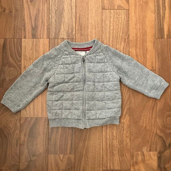 ZARA ザラベビー ニットウエア 80cm グレー ジップアップ 長袖