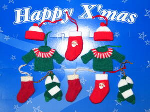 【☆クリスマスミニニットオーナメント10個☆】3 ニットセーター・帽子・マフラー・靴下 花束 アレンジメント 切り花 クリスマスの演出に!