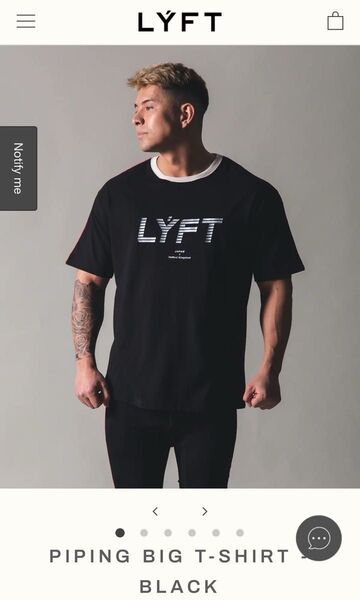 LYFT piping Tシャツ サイズL オーバーサイズシルエット 身幅63cm 着丈77cm 定価6150円