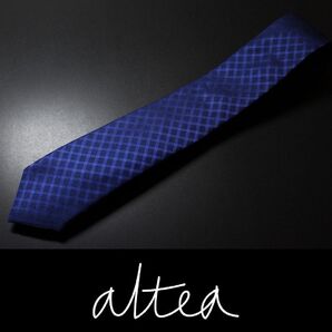 9589◆altea アルテア◆高級ネクタイ◆定価15,400円◆剣先幅7㎝◆ネイビー格子柄◆イタリア製◆新品