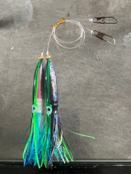 サケライセンス 爆釣 下田漁具 X-099 アキアジ 鮭釣り仕掛け オホーツク 船釣り 替え針 イカベー4号 2本セット