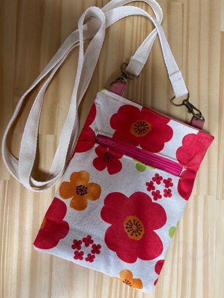 花柄スマホショルダーバック ハンドメイド