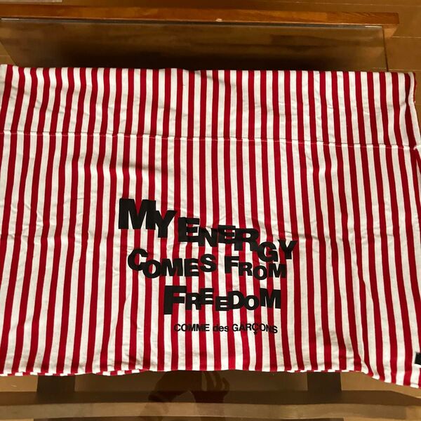 COMME des GARCONS メッセージプリントストライプ大判ストール