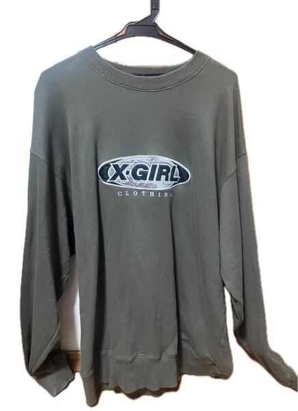 xgirl スウェット トレーナー カーキ エックスガール
