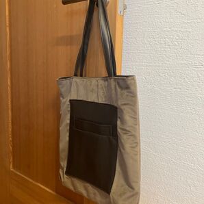 トートバッグ ベロア 合成皮革 ブラウン