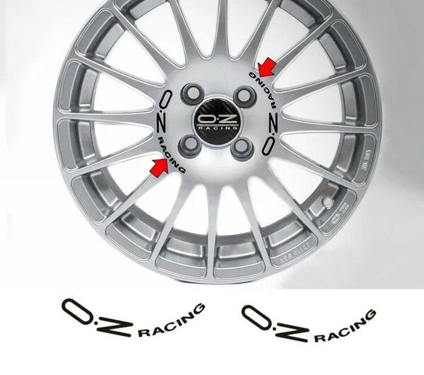 OZレーシング OZ RACING カッティングステッカー ホイールステッカー ブラック 黒 8枚