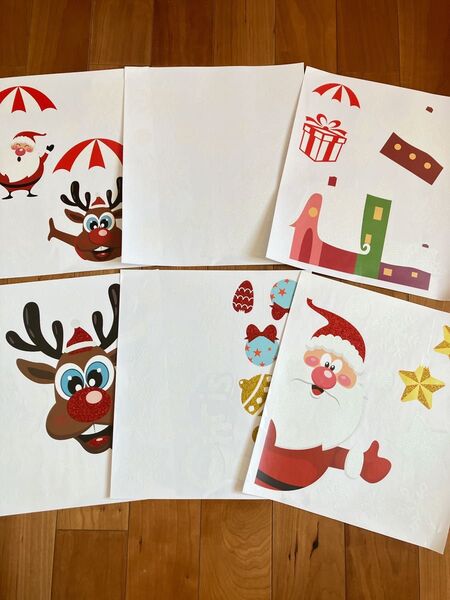 《新品》クリスマス 窓用装飾 ステッカー インテリア 6枚セット