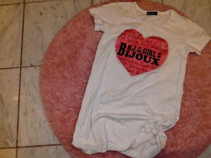 B.J.G Heart print tunic T-shirt short sleeves 150cm