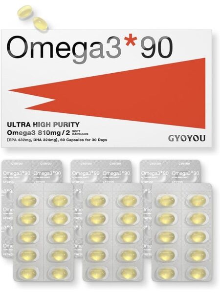GYOYOU_魚油 オメガ3 EPA DHA 国内製造で高純度90% サプリメント ソフトカプセル 60粒