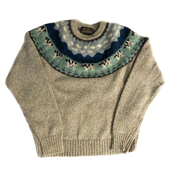 80s Eddie Bauer Vintage Wool Knit Cow