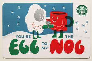 北米スタバカード2019ホリデー限定エッグノッグYou're The Egg to My Nogクリスマス アメリカ海外USA紙製スターバックスカード