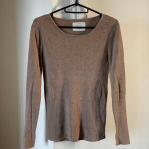 【Ungrid】アングリッドテレコスリーブリブ編み長袖トップス
