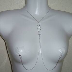 セクシーランジェリー コスプレ 露出 オープンクロッチ ボディストッキング スーパーマイクロビキニ オープンバスト_シルバー_f_44フ