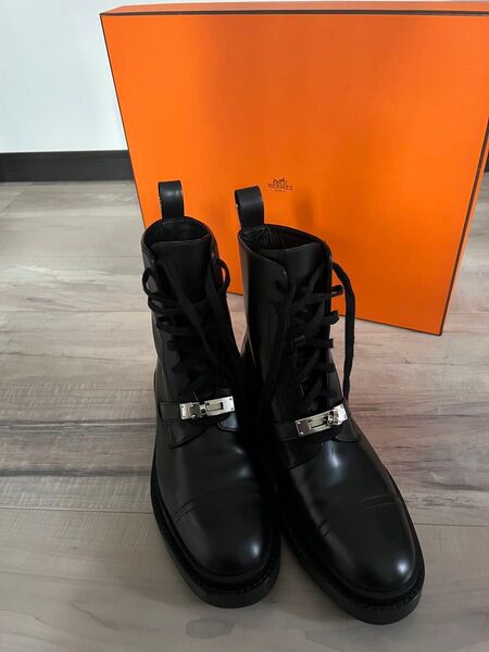【美品】エルメス ブーツ レディース HERMES FUNK ケリー バックル ブーツ ファンク ブラック