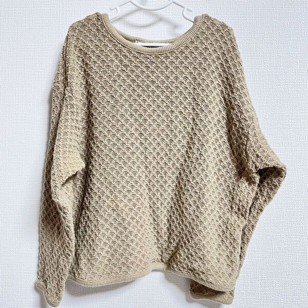 children's boutique ベージュニット長袖カットソー ニット セーター トップス