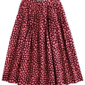ジェイクルー JCREW ハート柄 ミディ 膝丈 フレア ギャザー スカート